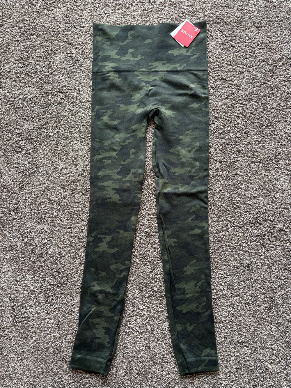 SPANX Women’s Look At Me Now Olive Camo High-Rise Leggings
